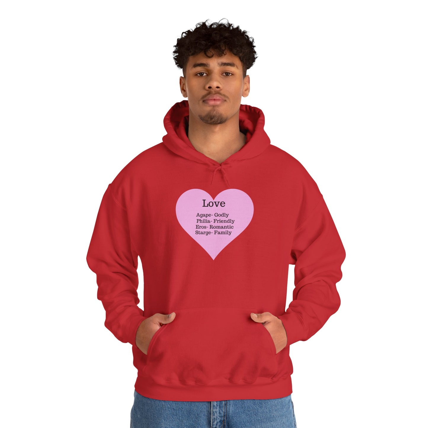 Minimalist "Love" Definition Hoodie – Pastel Pink Graphic Streetwear