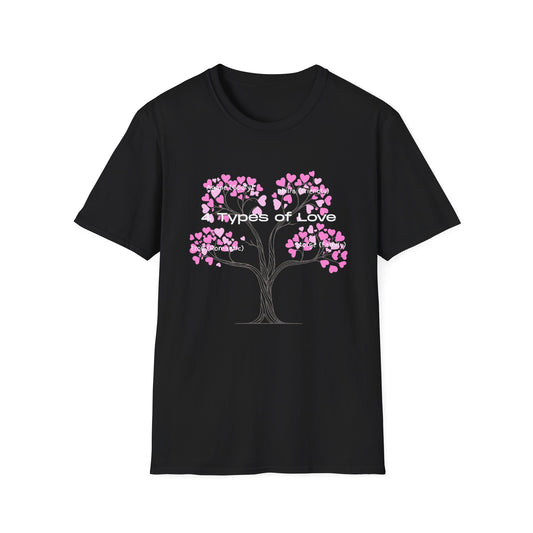 Aesthetic Greek Love Typography Shirt – Softstyle Pink Heart Graphic Tee