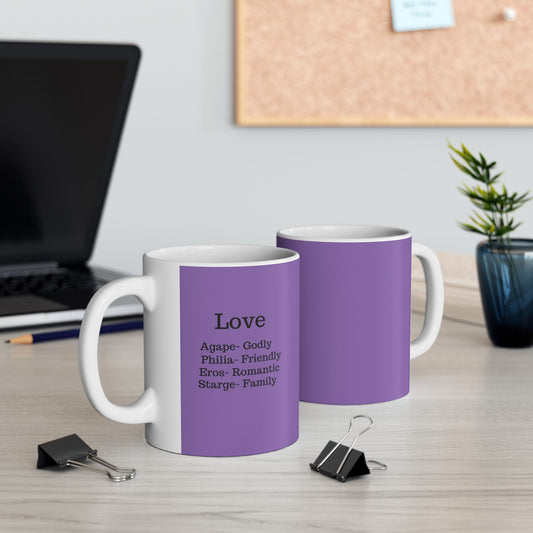 The "Ancient Wisdom" Love Definition Mug – A Sincere Start to Your Day (11oz, 15oz)(Light purple)