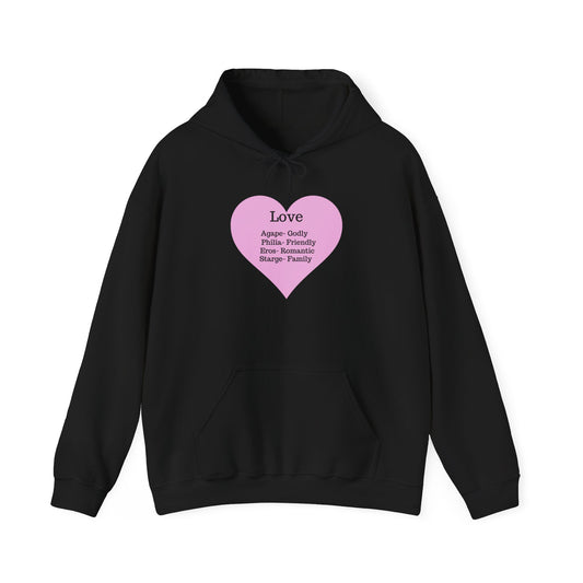 Minimalist "Love" Definition Hoodie – Pastel Pink Graphic Streetwear