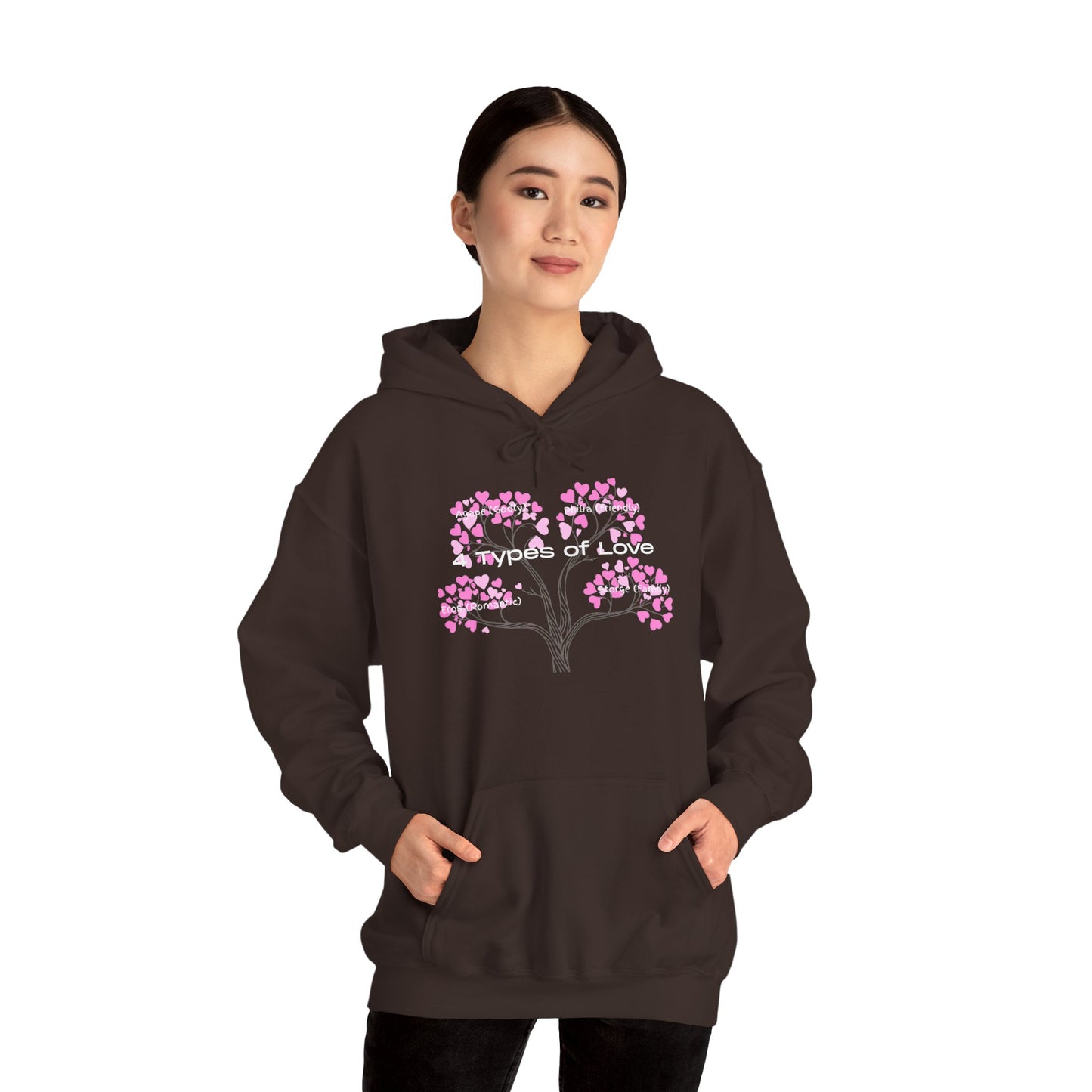 The "Language of Love" Aesthetic Hoodie – Soft Pink Heart Graphic