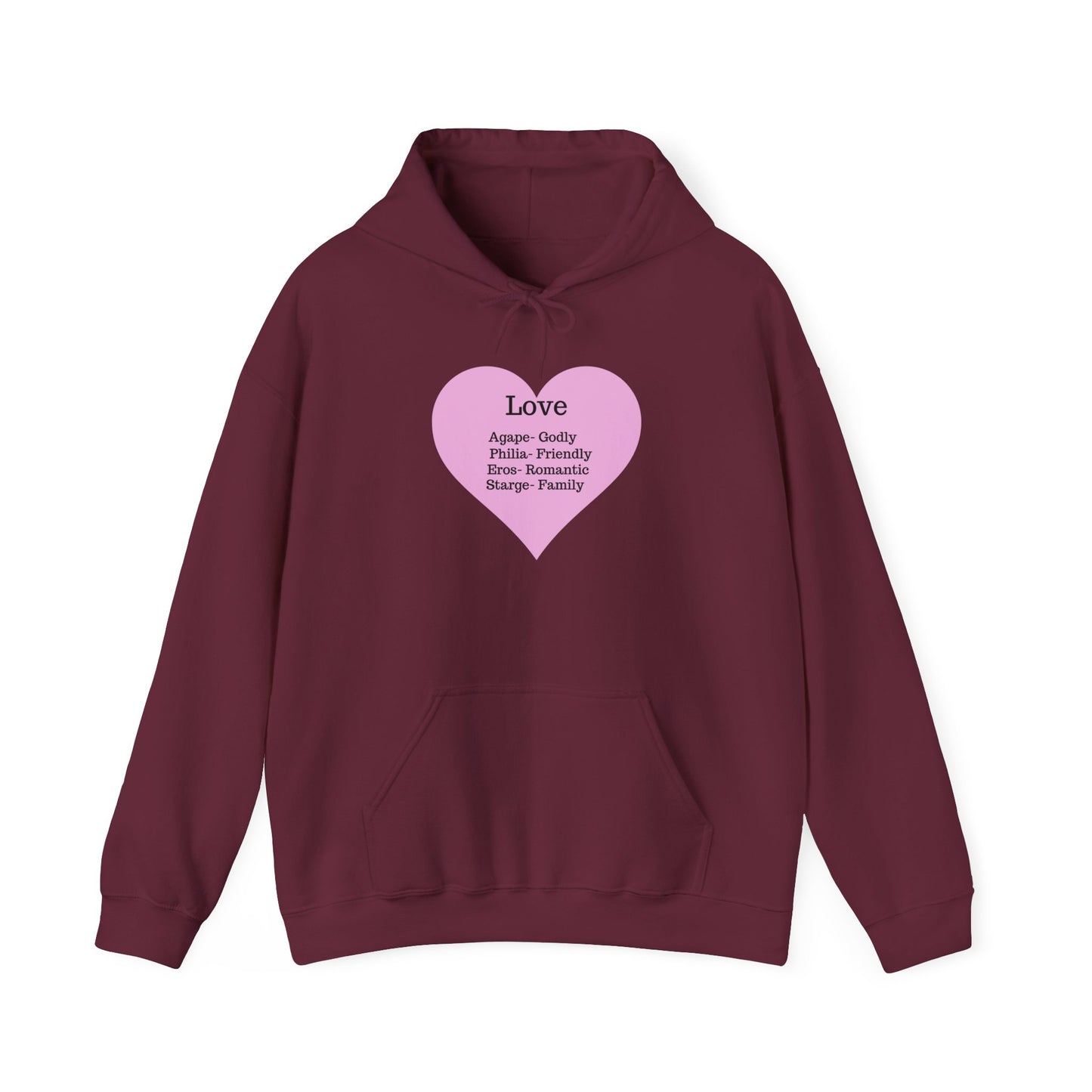 Minimalist "Love" Definition Hoodie – Pastel Pink Graphic Streetwear