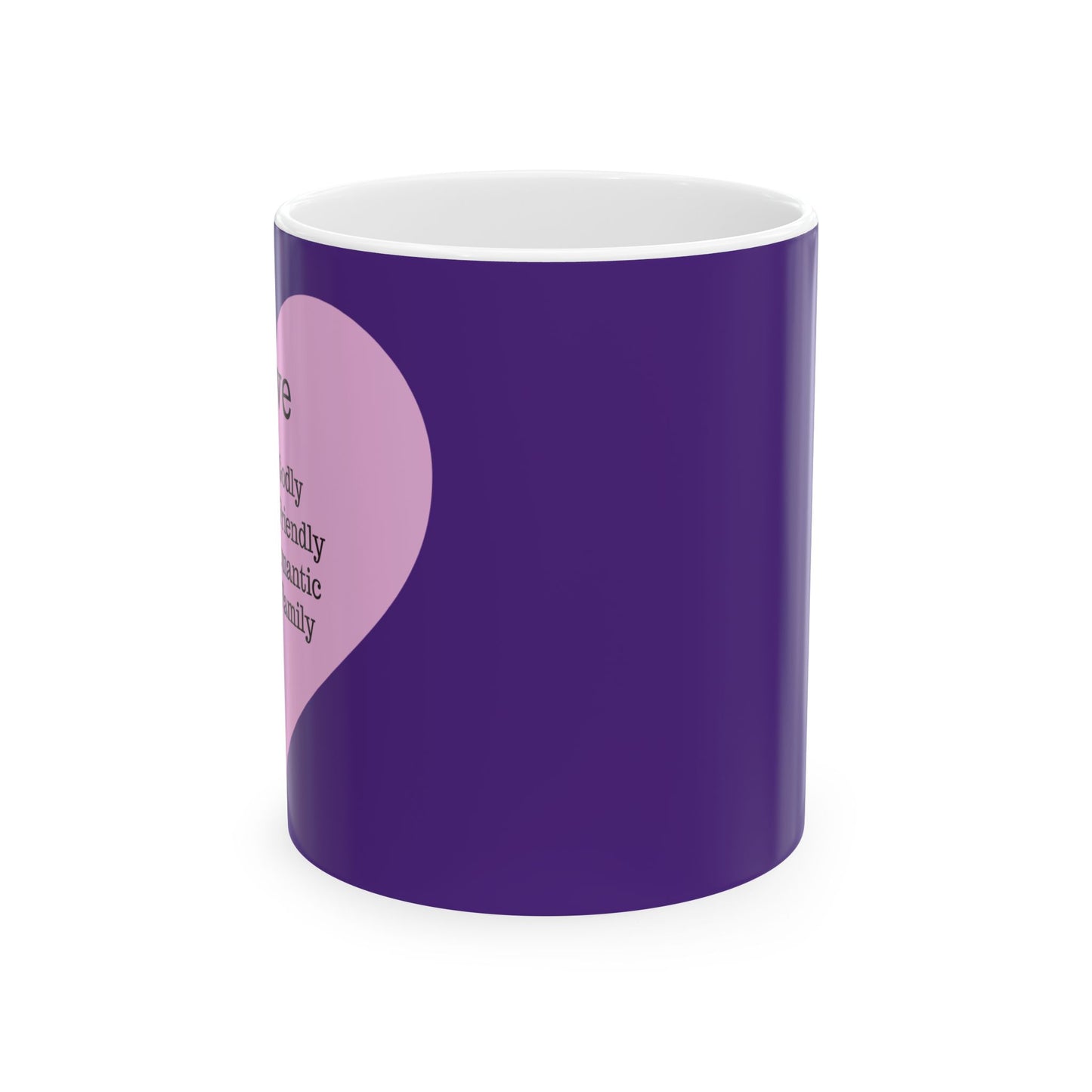 The "Language of Love" Ceramic Mug – A Sincere Start to Your Day (11oz, 15oz)(Purple)