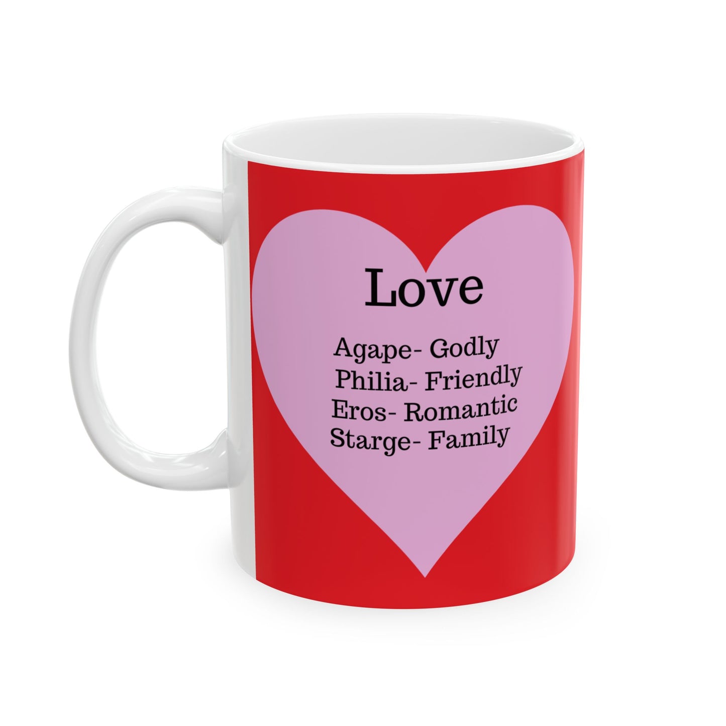 The "Language of Love" Ceramic Mug – A Sincere Start to Your Day (11oz, 15oz)(Red)