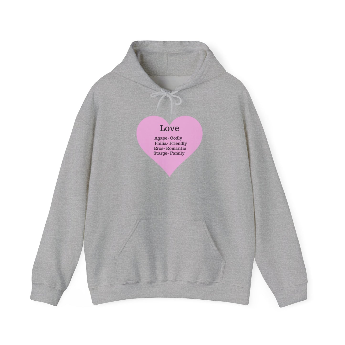 Minimalist "Love" Definition Hoodie – Pastel Pink Graphic Streetwear