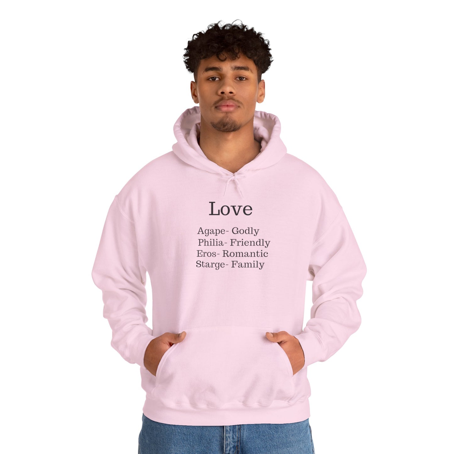 The "Language of Love" Aesthetic Hoodie – Soft Pink Heart Graphic