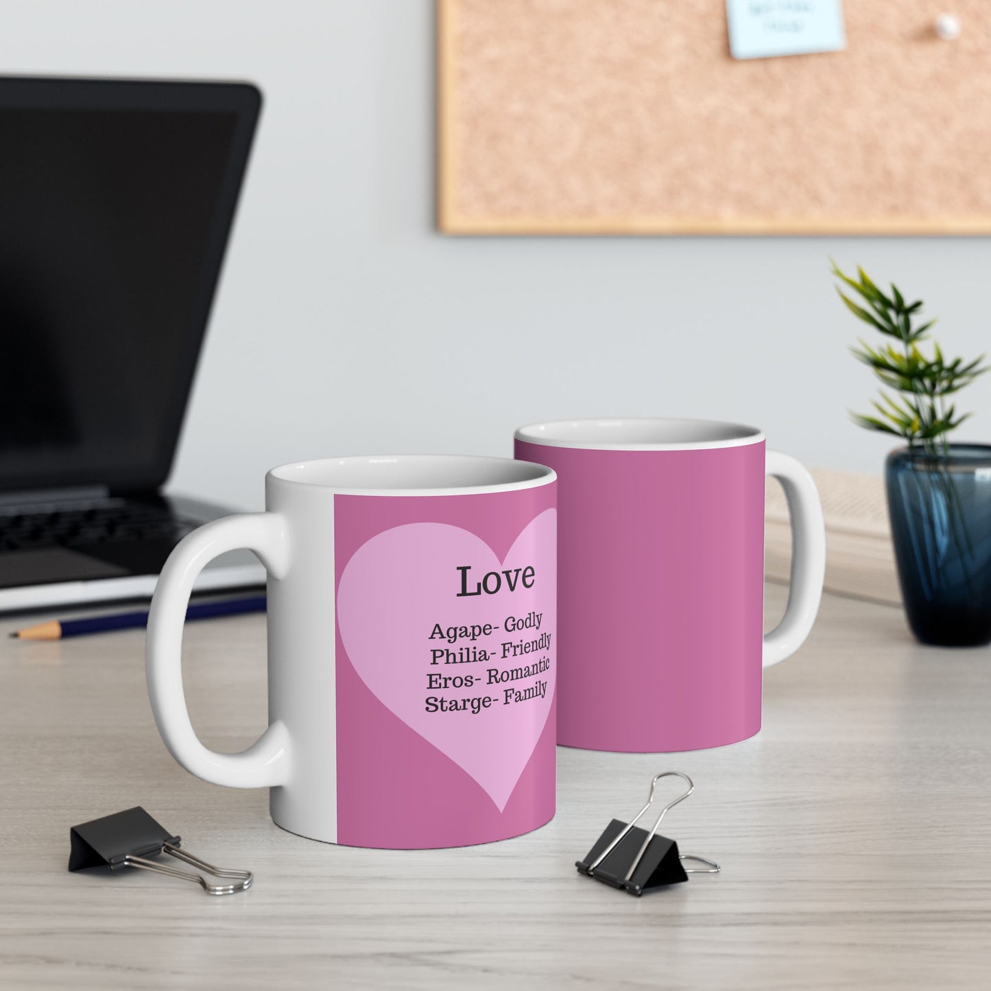 The "Language of Love" Ceramic Mug – A Sincere Start to Your Day (11oz, 15oz)(Light pink)