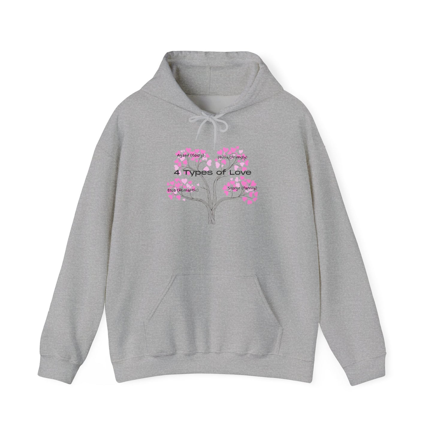 The "Language of Love" Aesthetic Hoodie – Soft Pink Heart Graphic