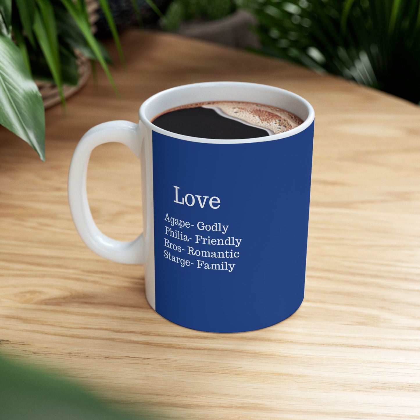 The "Ancient Wisdom" Love Definition Mug – A Sincere Start to Your Day (11oz, 15oz)(Dark blue)