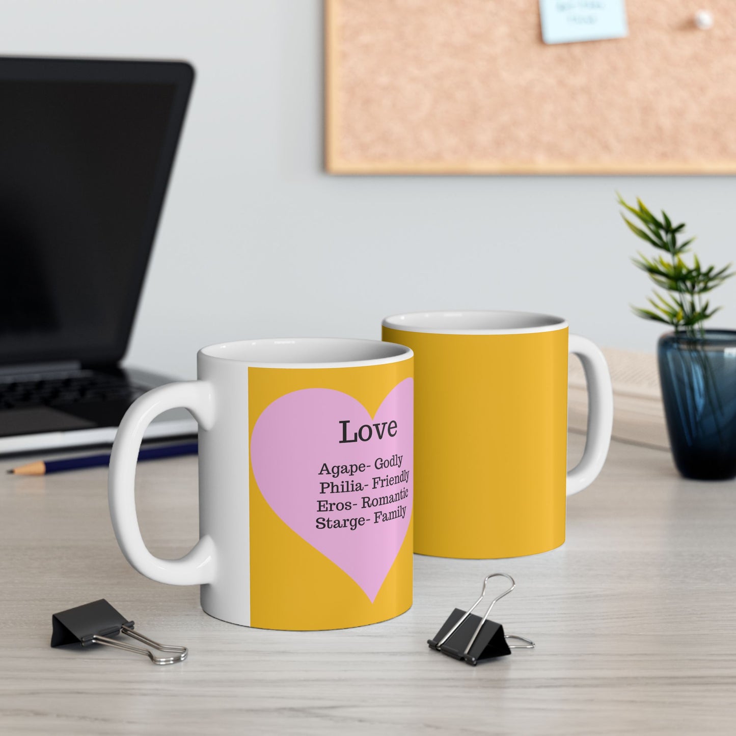 The "Language of Love" Ceramic Mug – A Sincere Start to Your Day (11oz, 15oz)(Yellow)