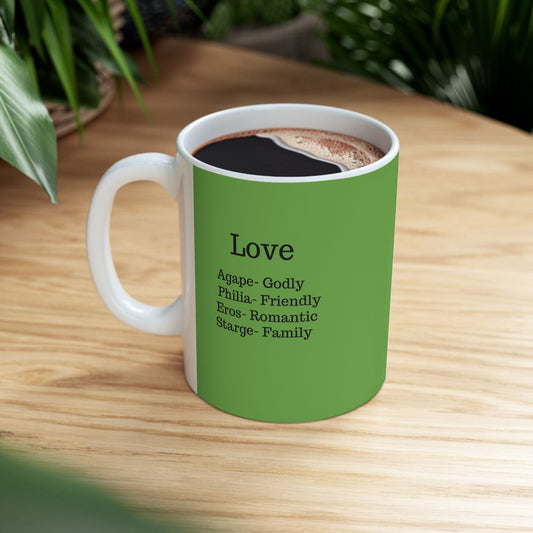The "Ancient Wisdom" Love Definition Mug – A Sincere Start to Your Day (11oz, 15oz)(Green)