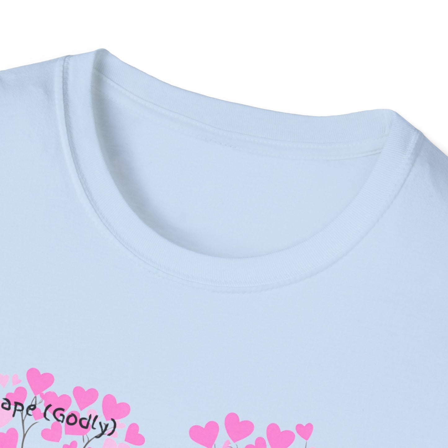 Aesthetic Greek Love Typography Shirt – Softstyle Pink Heart Graphic Tee