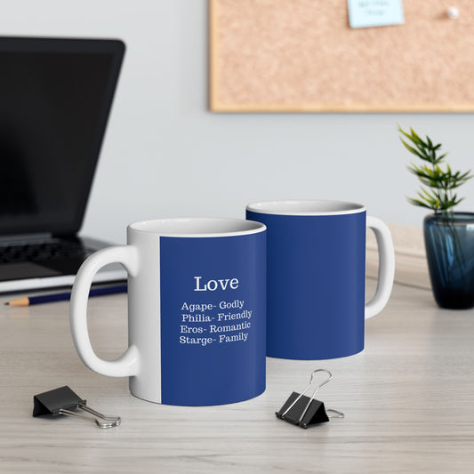 The "Ancient Wisdom" Love Definition Mug – A Sincere Start to Your Day (11oz, 15oz)(Dark blue)