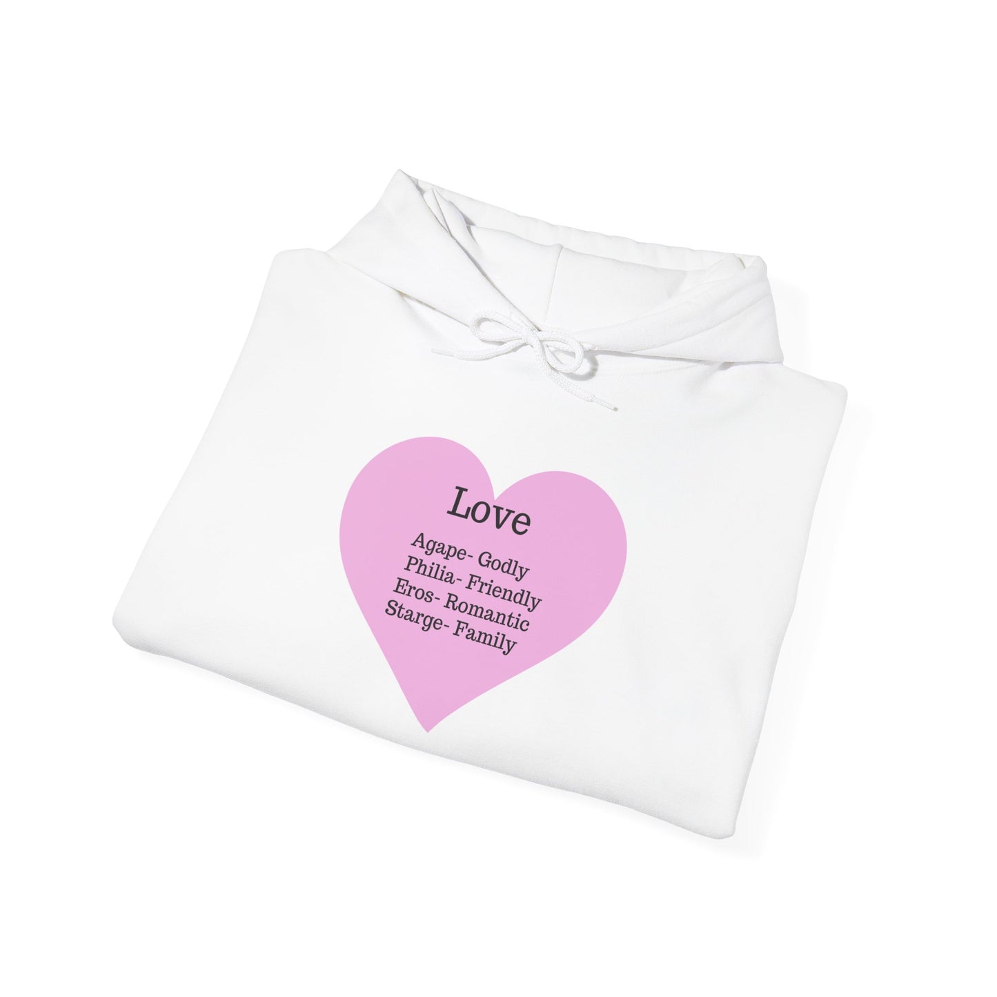 Minimalist "Love" Definition Hoodie – Pastel Pink Graphic Streetwear