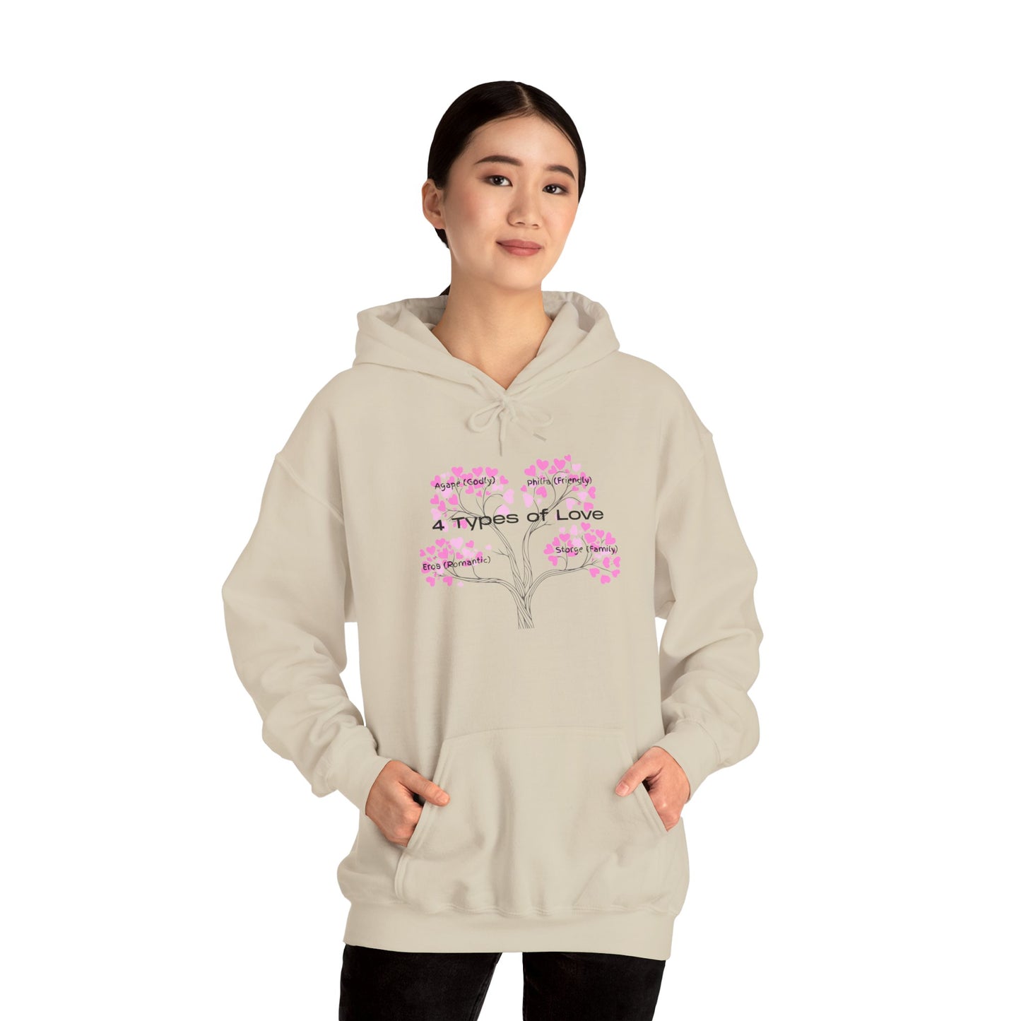 The "Language of Love" Aesthetic Hoodie – Soft Pink Heart Graphic