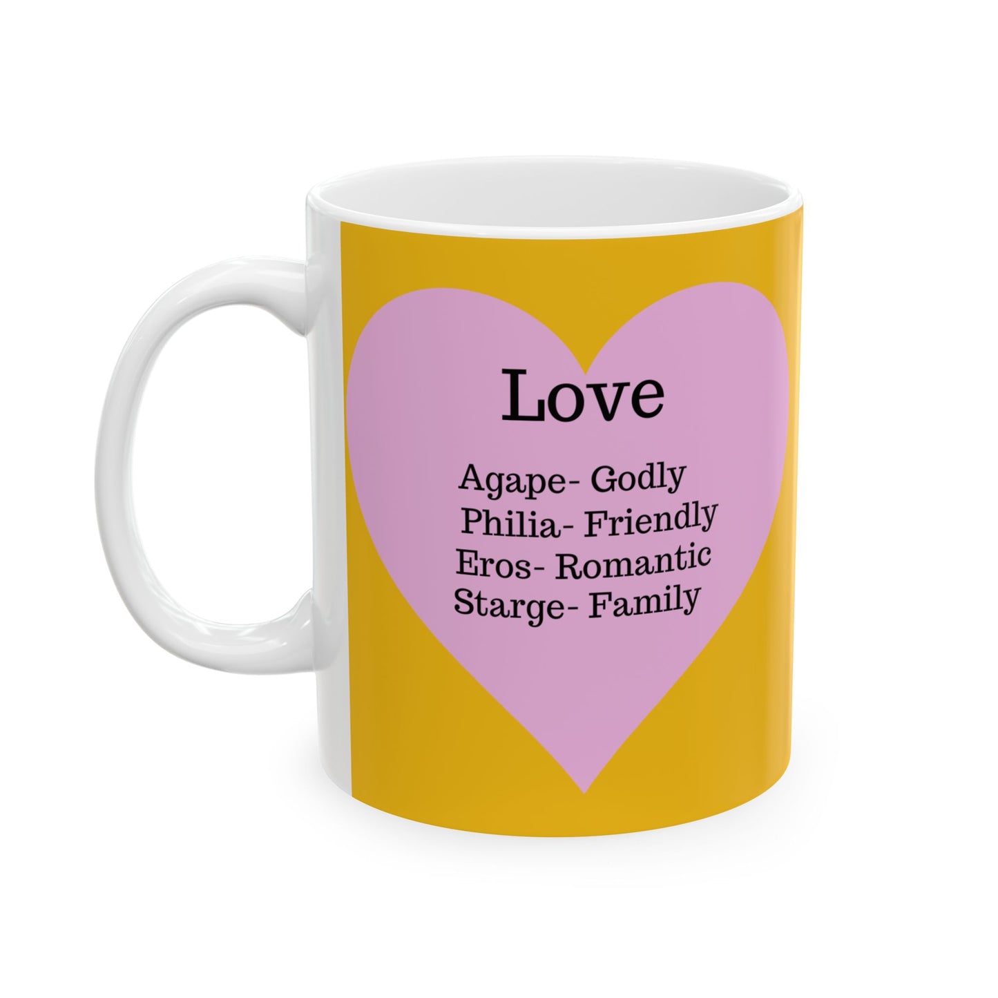 The "Language of Love" Ceramic Mug – A Sincere Start to Your Day (11oz, 15oz)(Yellow)