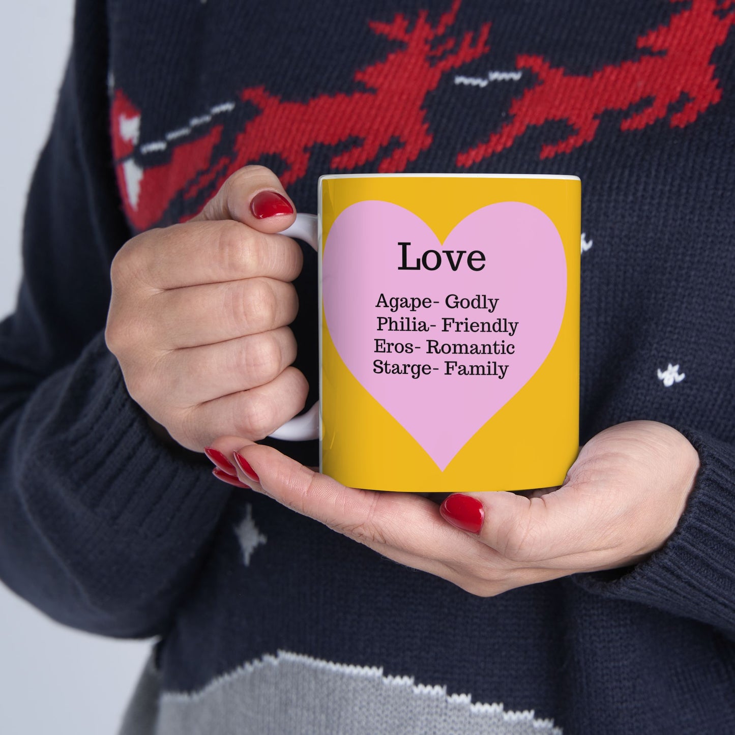 The "Language of Love" Ceramic Mug – A Sincere Start to Your Day (11oz, 15oz)(Yellow)