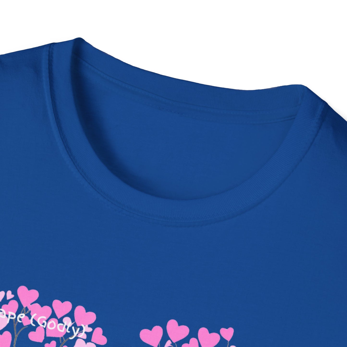 Aesthetic Greek Love Typography Shirt – Softstyle Pink Heart Graphic Tee