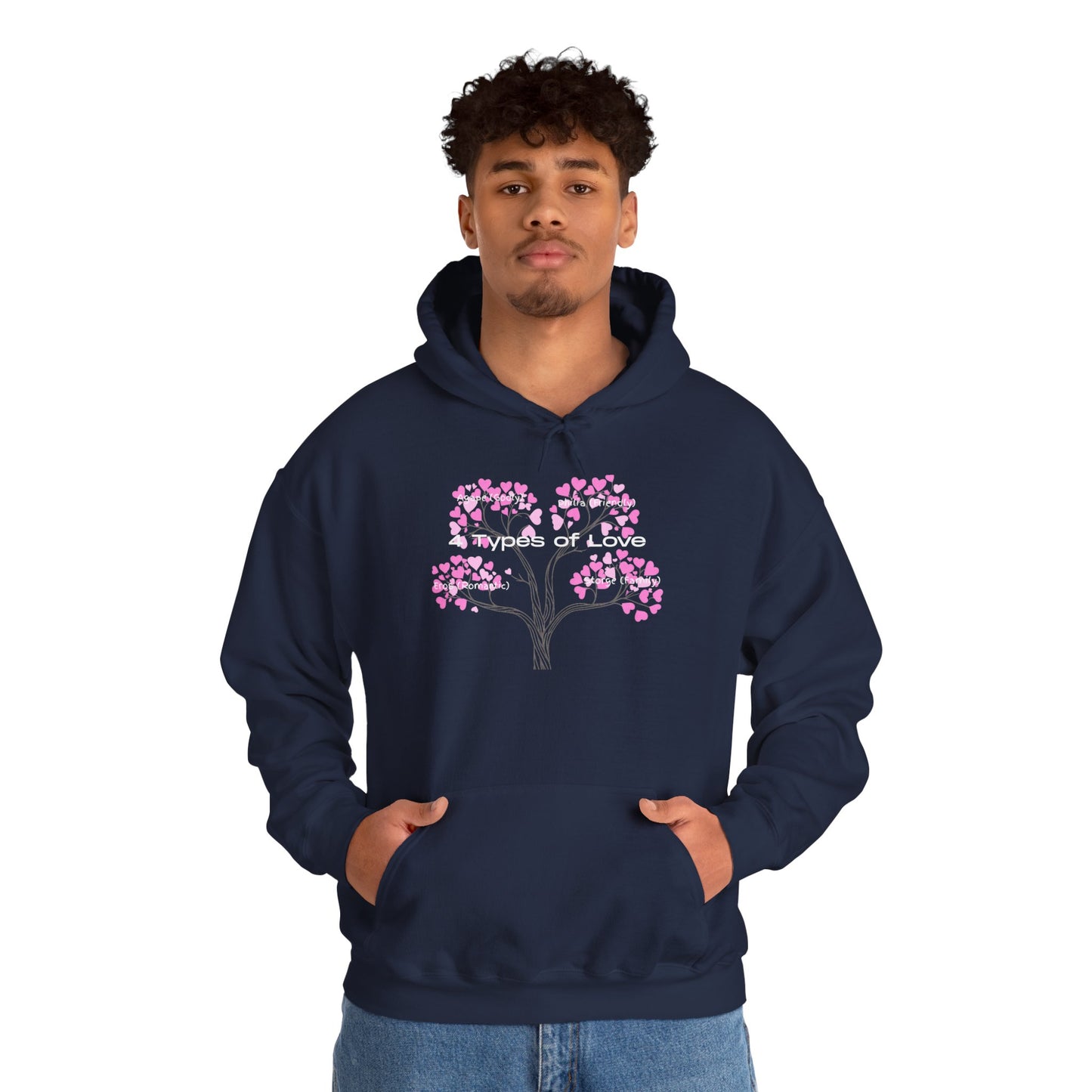 The "Language of Love" Aesthetic Hoodie – Soft Pink Heart Graphic