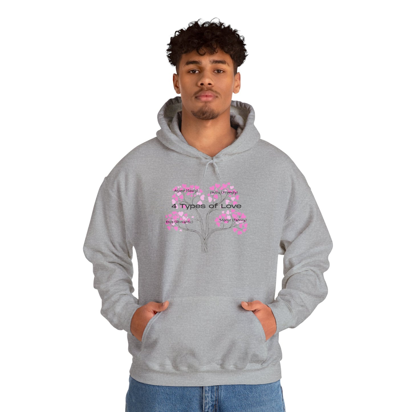 The "Language of Love" Aesthetic Hoodie – Soft Pink Heart Graphic