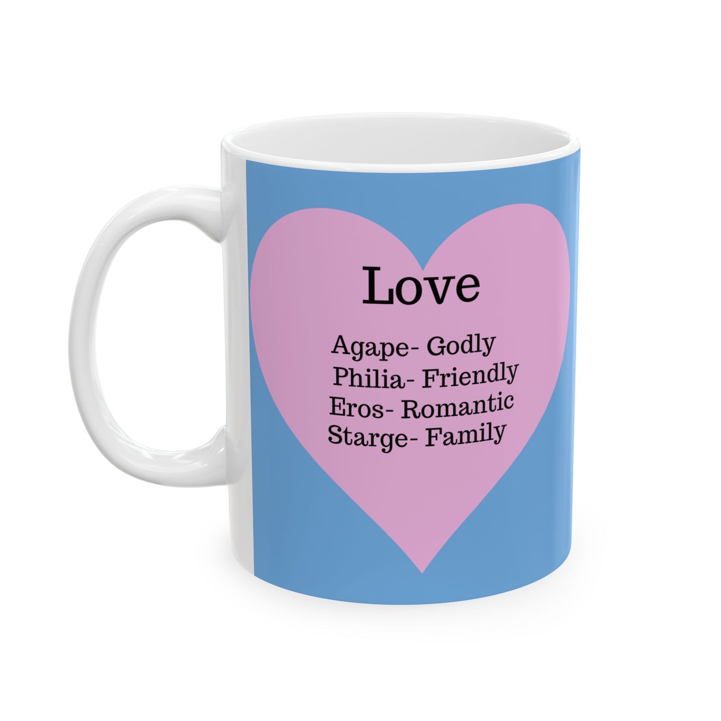 The "Language of Love" Ceramic Mug – A Sincere Start to Your Day (11oz, 15oz)(Light blue)