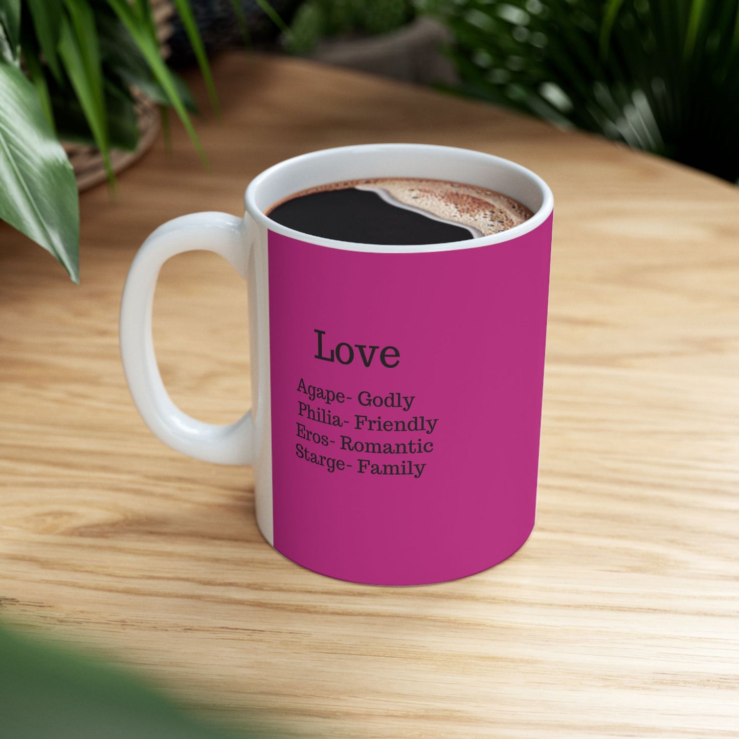 The "Ancient Wisdom" Love Definition Mug – A Sincere Start to Your Day (11oz, 15oz)(Pink)