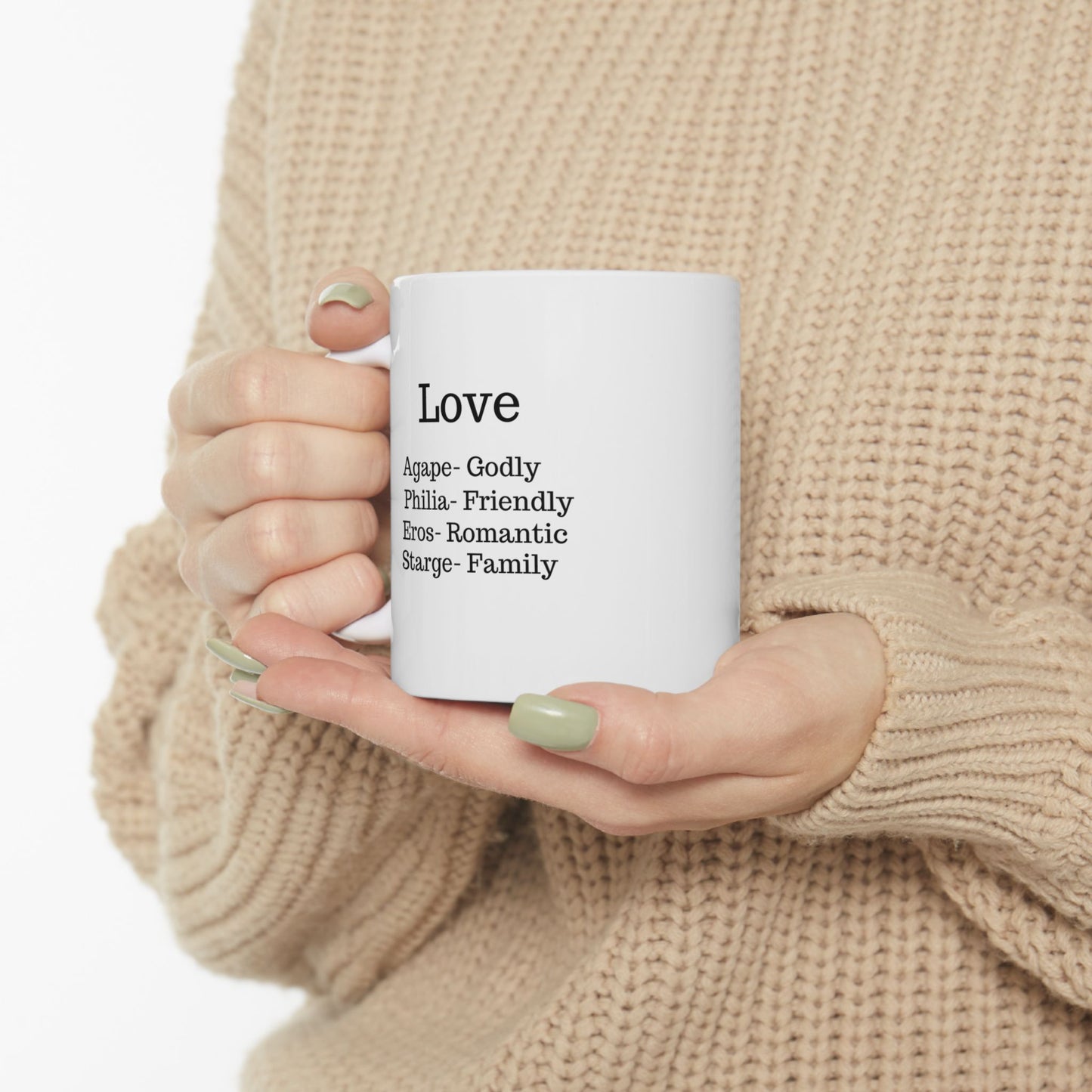 The "Ancient Wisdom" Love Definition Mug – A Sincere Start to Your Day (11oz, 15oz)(White)