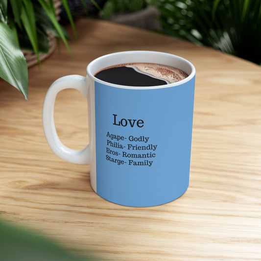 The "Ancient Wisdom" Love Definition Mug – A Sincere Start to Your Day (11oz, 15oz)(Light blue)