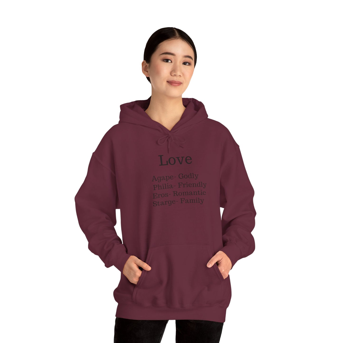 The "Language of Love" Aesthetic Hoodie – Soft Pink Heart Graphic