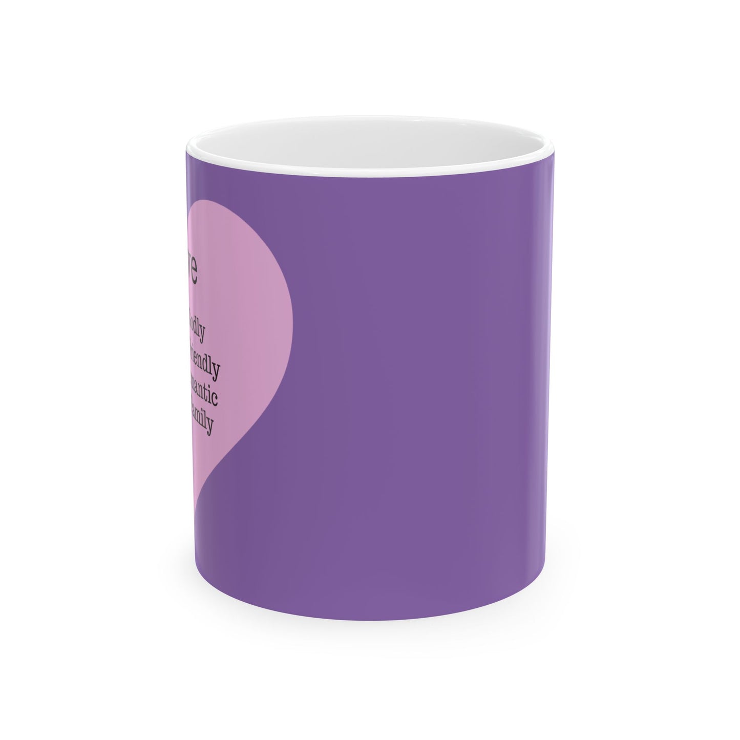 The "Language of Love" Ceramic Mug – A Sincere Start to Your Day (11oz, 15oz)(Light purple)