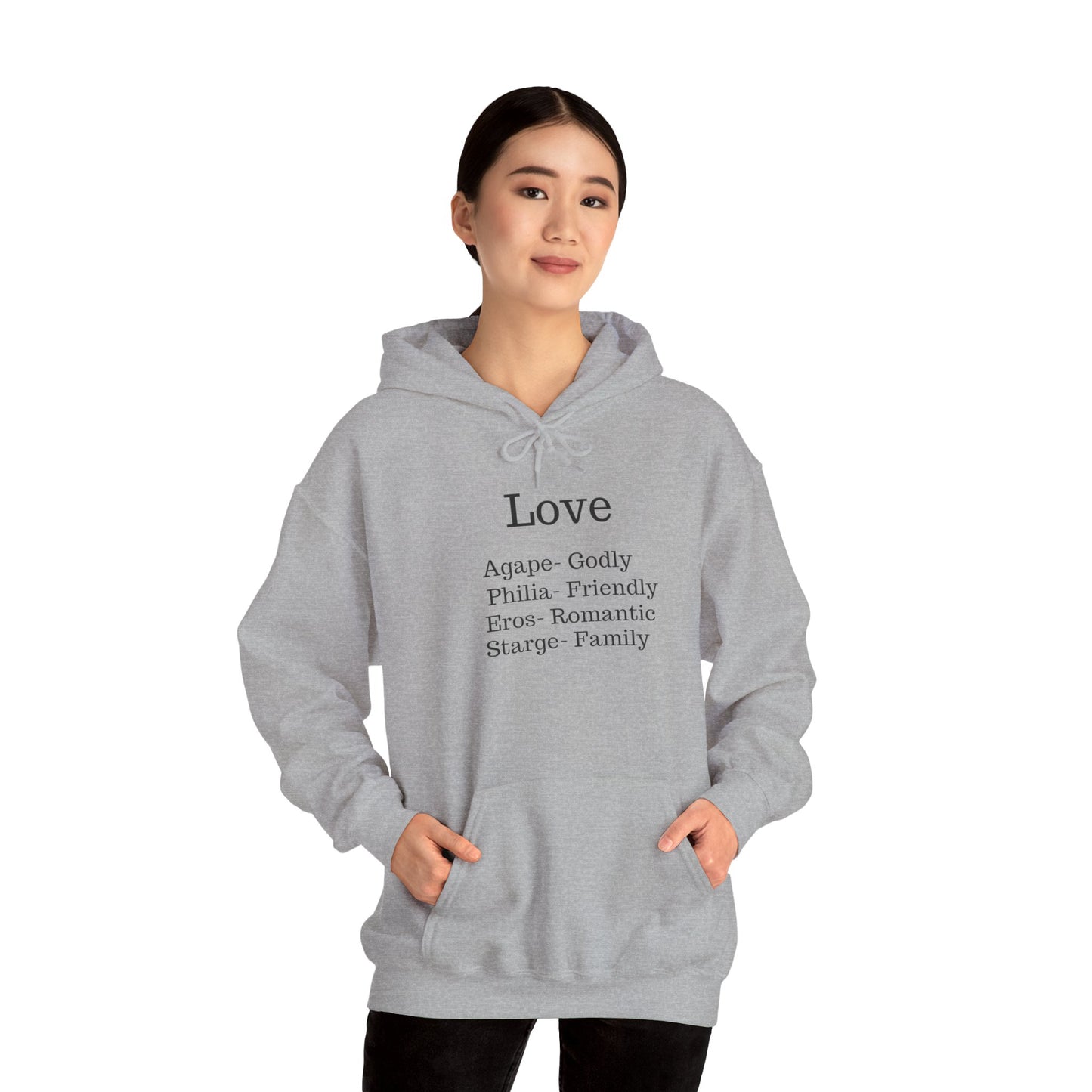 The "Language of Love" Aesthetic Hoodie – Soft Pink Heart Graphic
