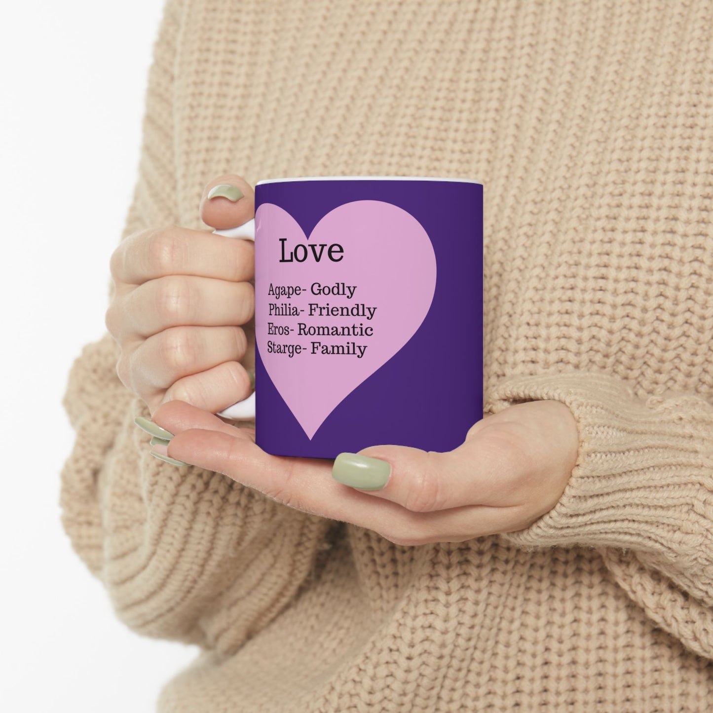 The "Language of Love" Ceramic Mug – A Sincere Start to Your Day (11oz, 15oz)(Purple)