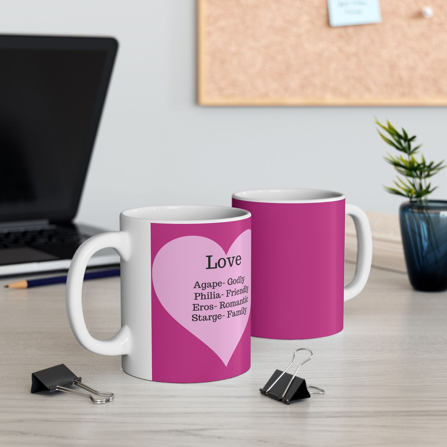 The "Language of Love" Ceramic Mug – A Sincere Start to Your Day (11oz, 15oz)(Pink)