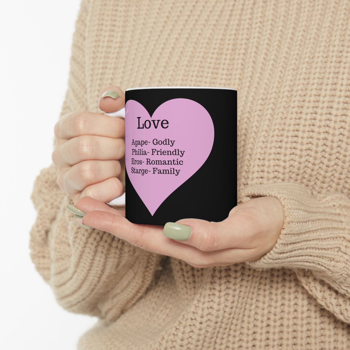 The "Language of Love" Ceramic Mug – A Sincere Start to Your Day (11oz, 15oz)(Black)
