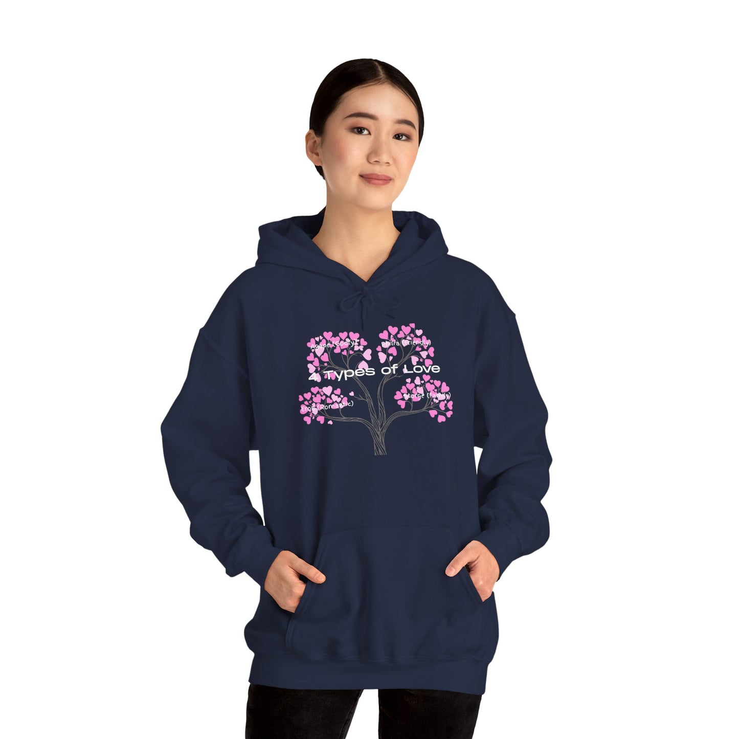 The "Language of Love" Aesthetic Hoodie – Soft Pink Heart Graphic