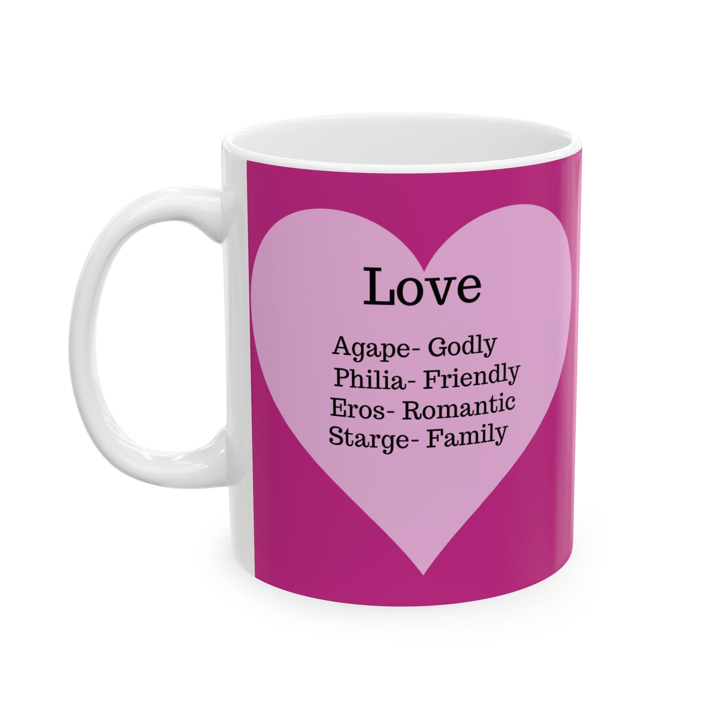 The "Language of Love" Ceramic Mug – A Sincere Start to Your Day (11oz, 15oz)(Pink)