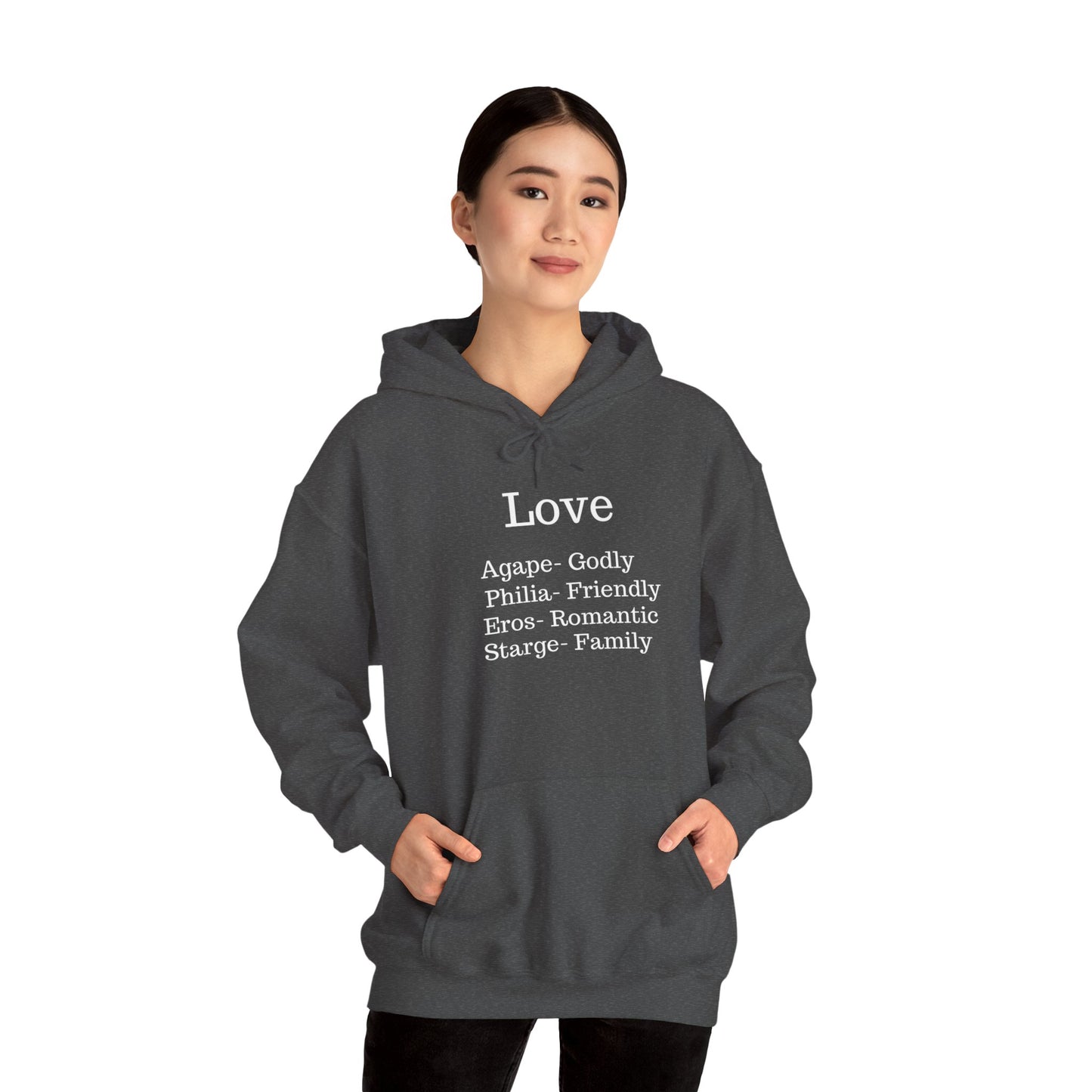 The "Language of Love" Aesthetic Hoodie – Soft Pink Heart Graphic