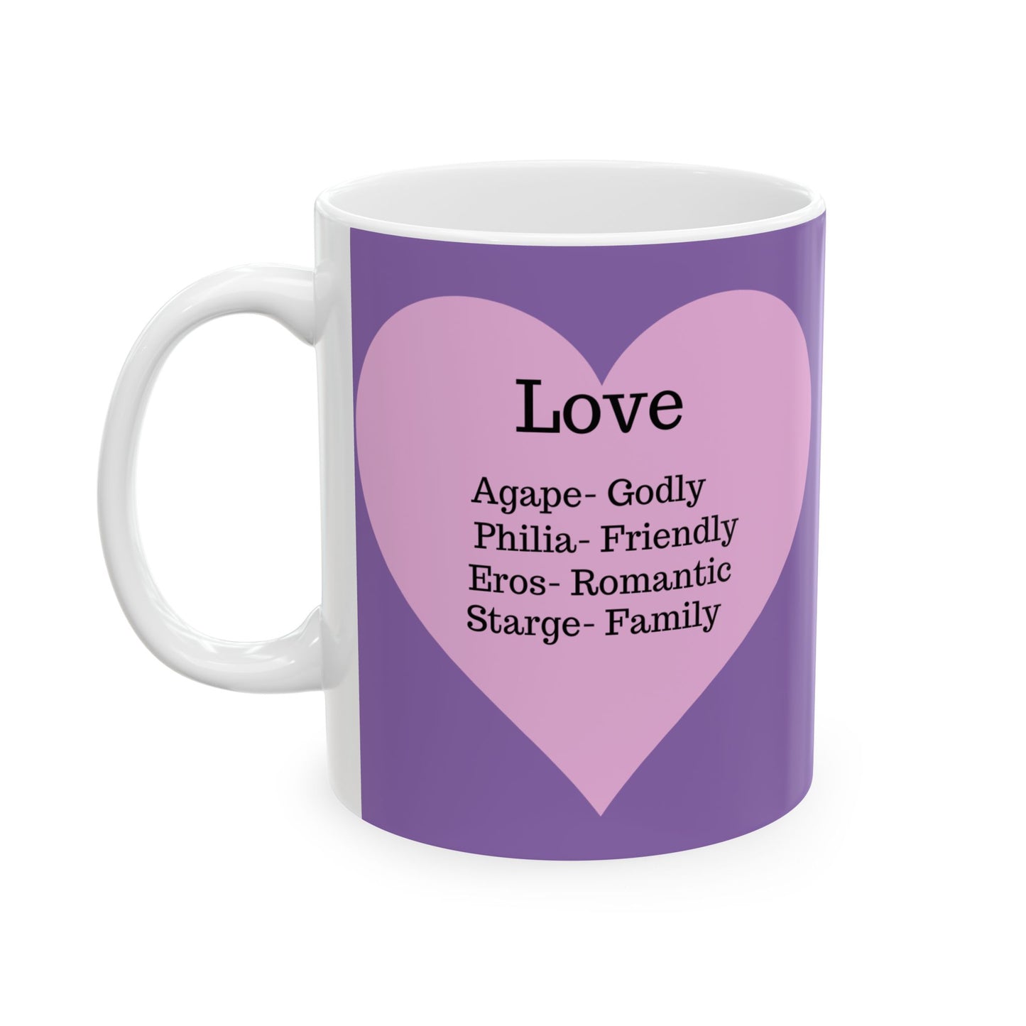 The "Language of Love" Ceramic Mug – A Sincere Start to Your Day (11oz, 15oz)(Light purple)
