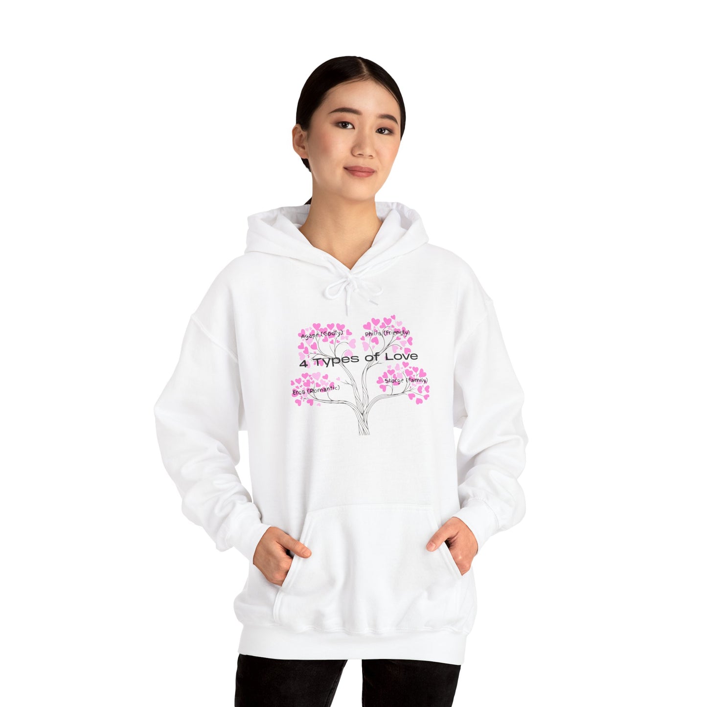 The "Language of Love" Aesthetic Hoodie – Soft Pink Heart Graphic