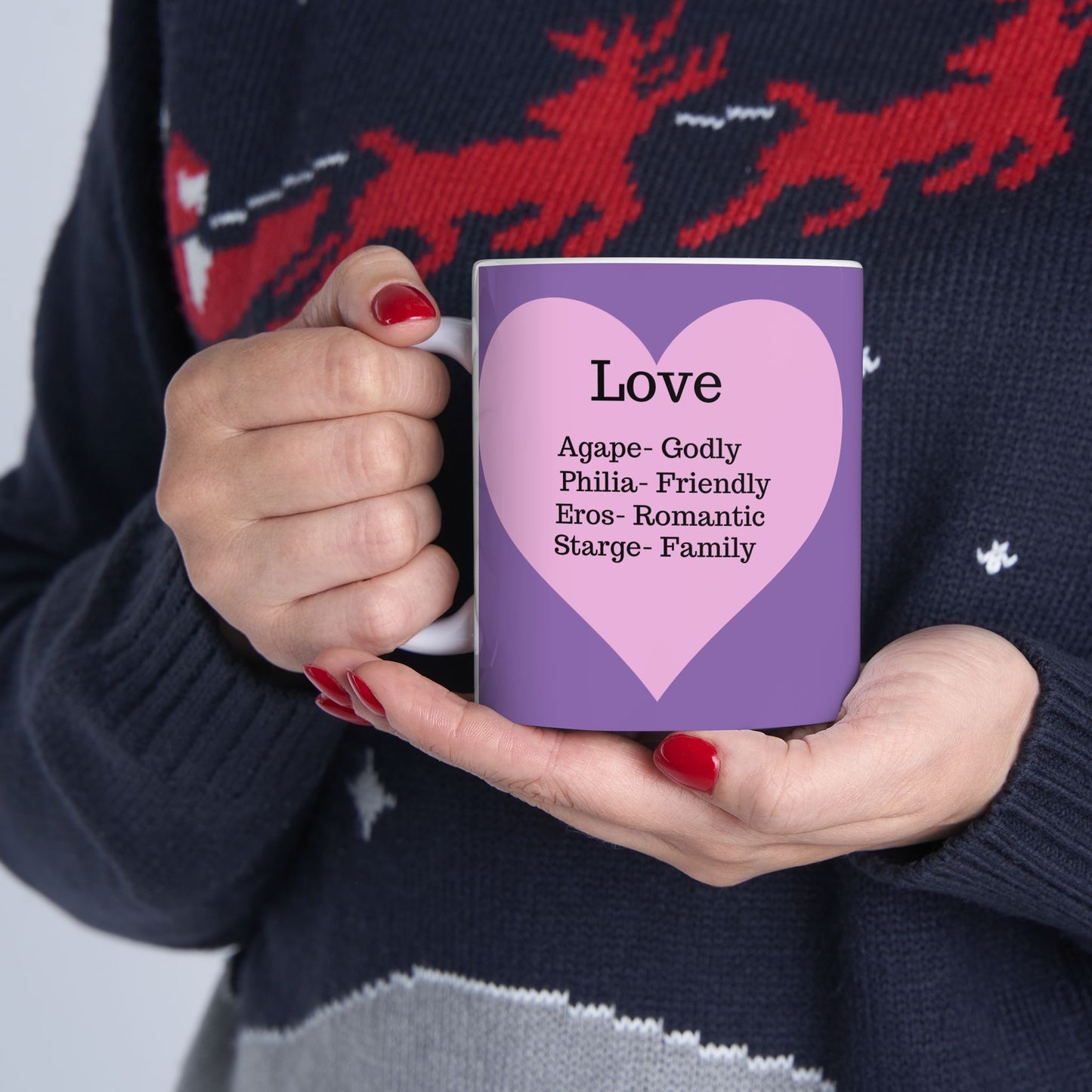 The "Language of Love" Ceramic Mug – A Sincere Start to Your Day (11oz, 15oz)(Light purple)