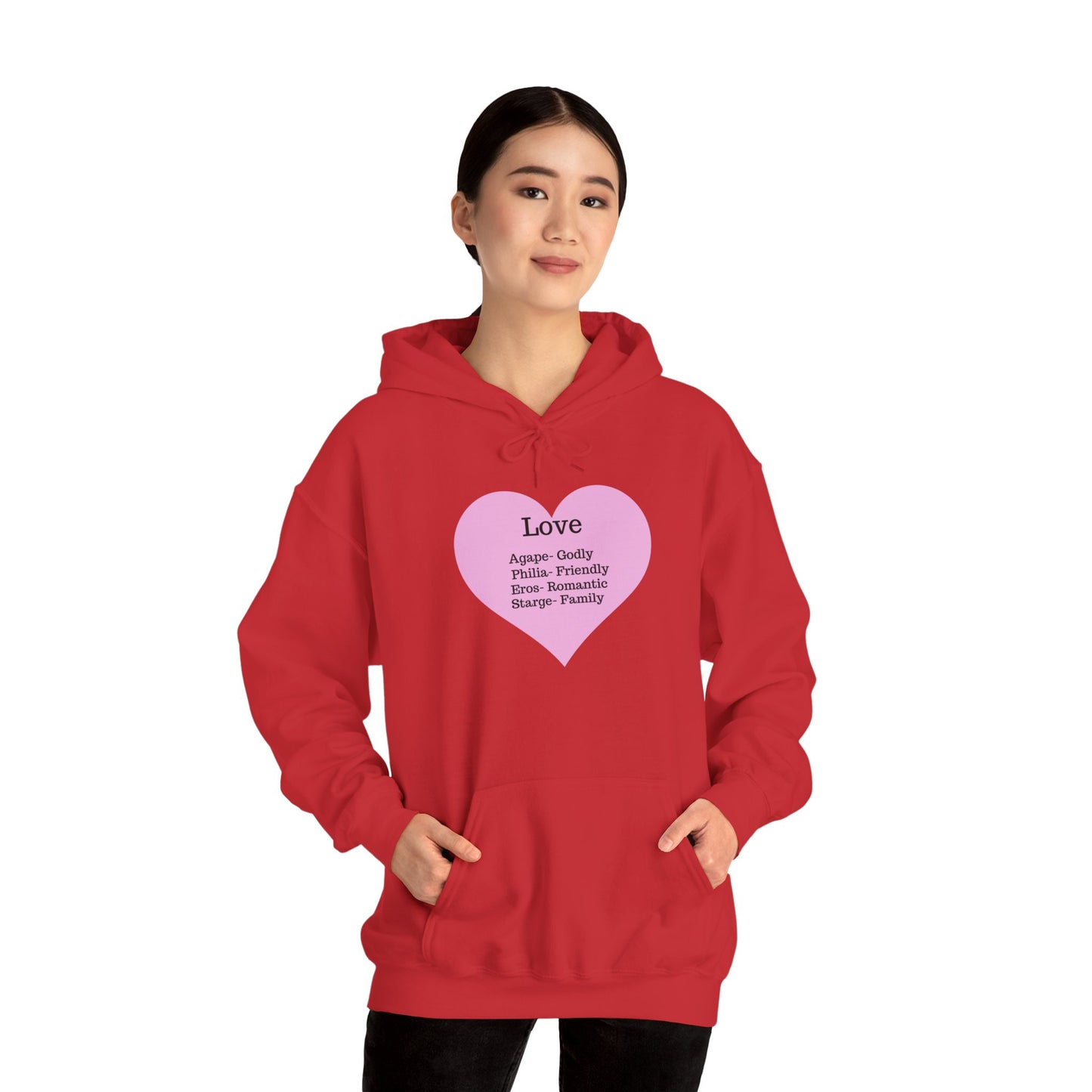 Minimalist "Love" Definition Hoodie – Pastel Pink Graphic Streetwear