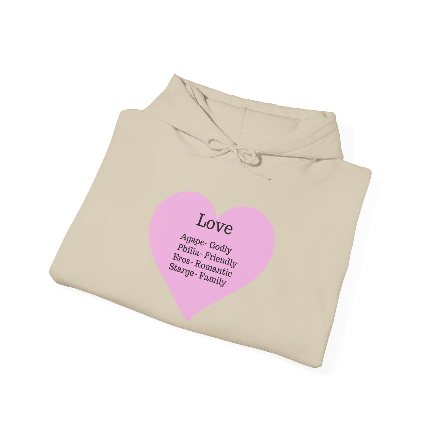 Minimalist "Love" Definition Hoodie – Pastel Pink Graphic Streetwear