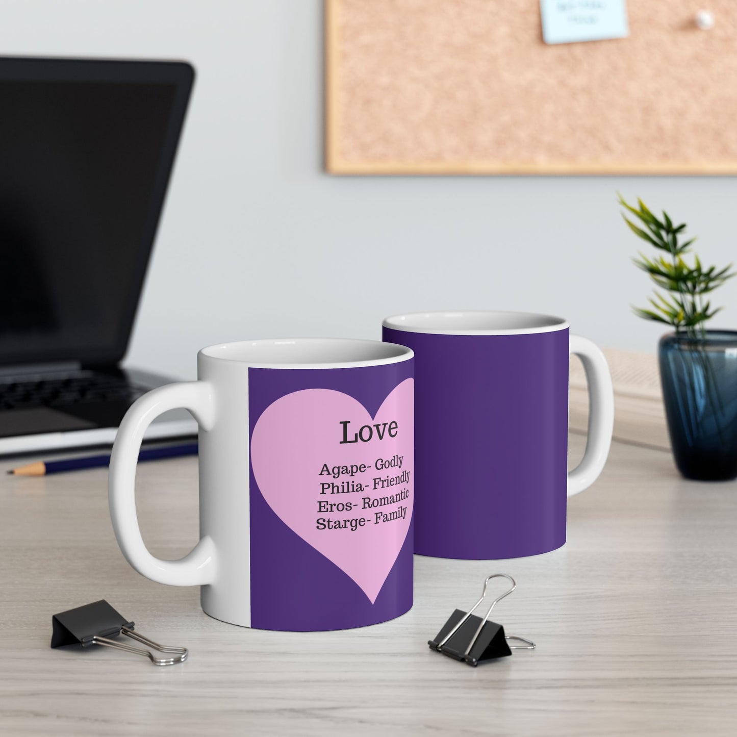 The "Language of Love" Ceramic Mug – A Sincere Start to Your Day (11oz, 15oz)(Purple)