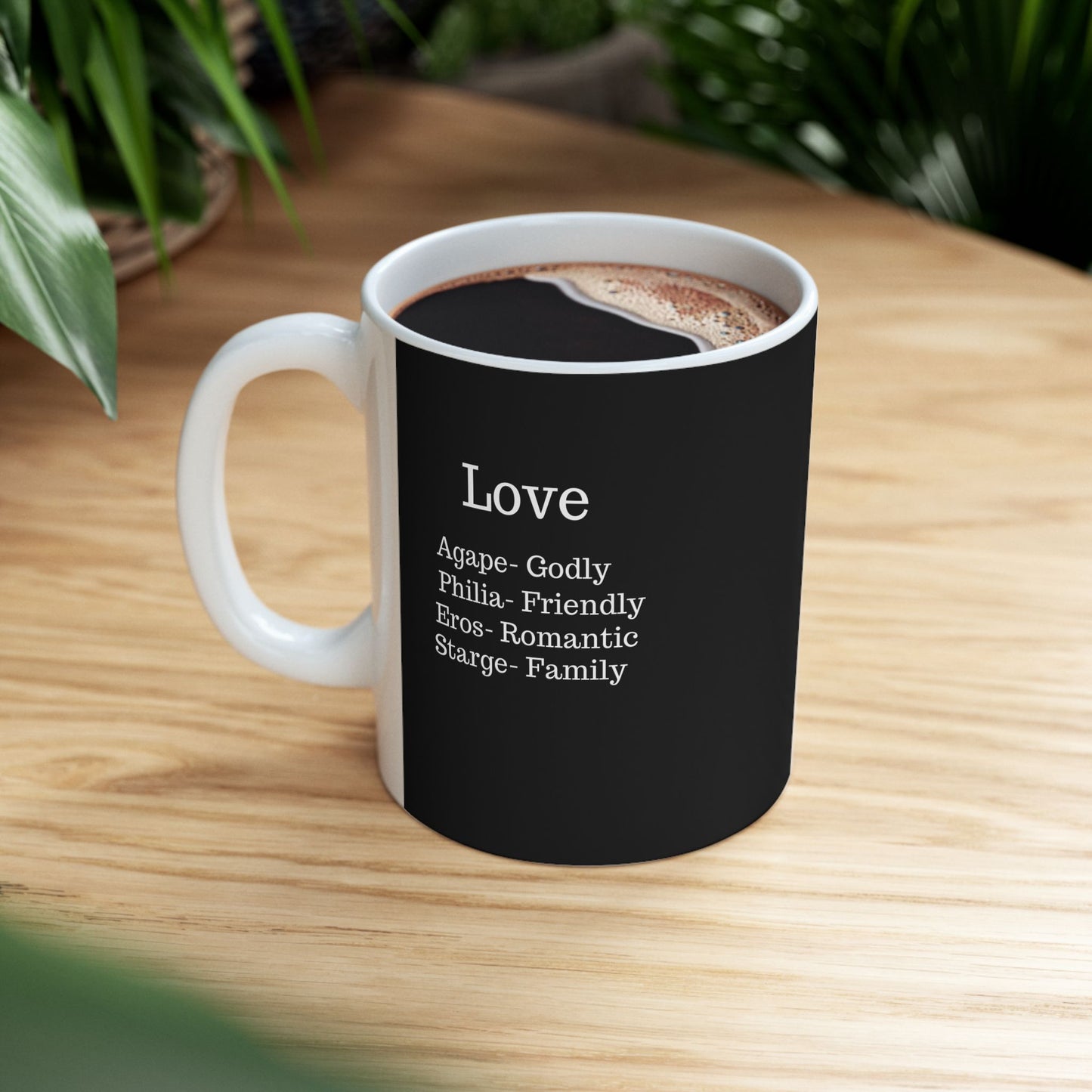 The "Ancient Wisdom" Love Definition Mug – A Sincere Start to Your Day (11oz, 15oz)(Black)
