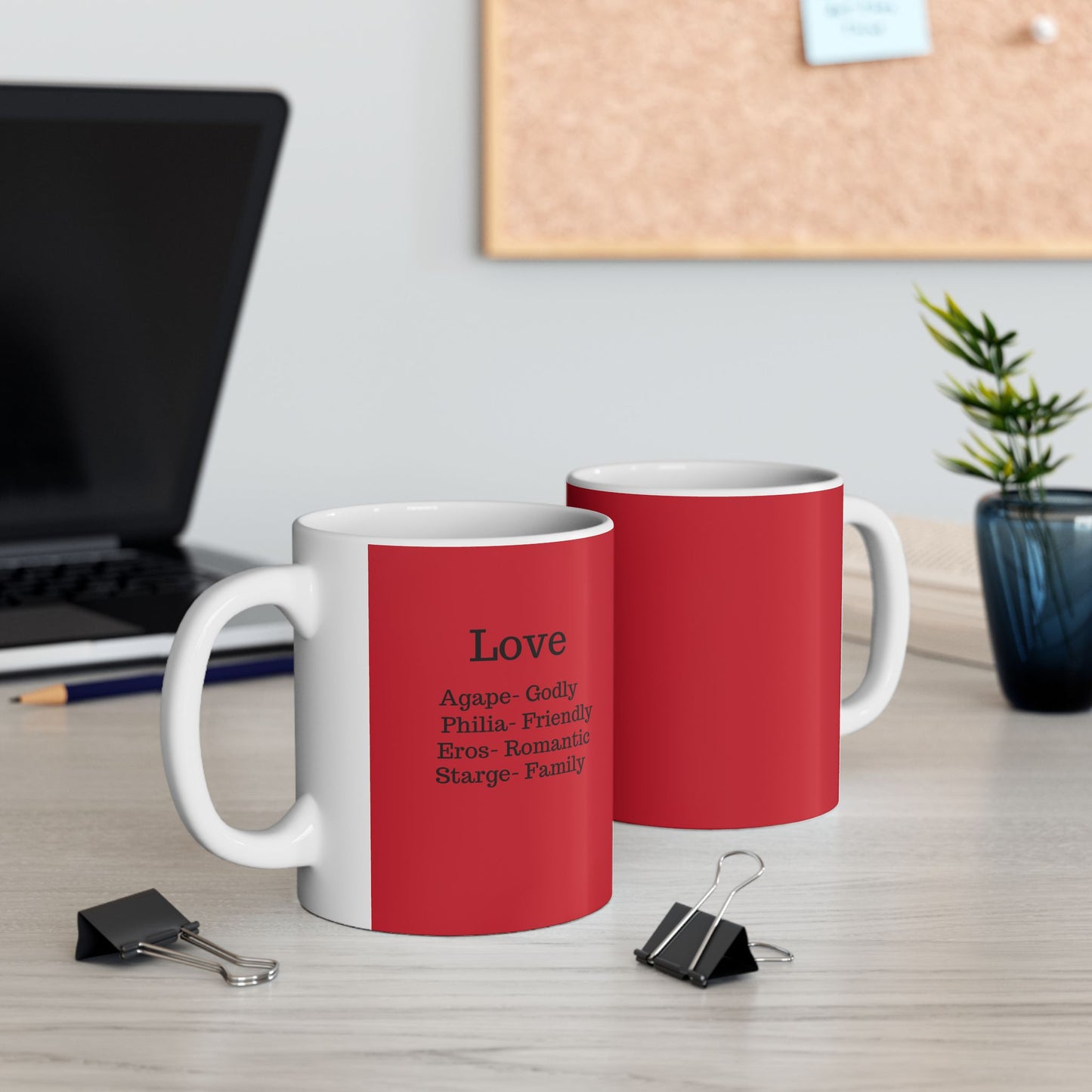 The "Ancient Wisdom" Love Definition Mug – A Sincere Start to Your Day (11oz, 15oz)(Dark red)