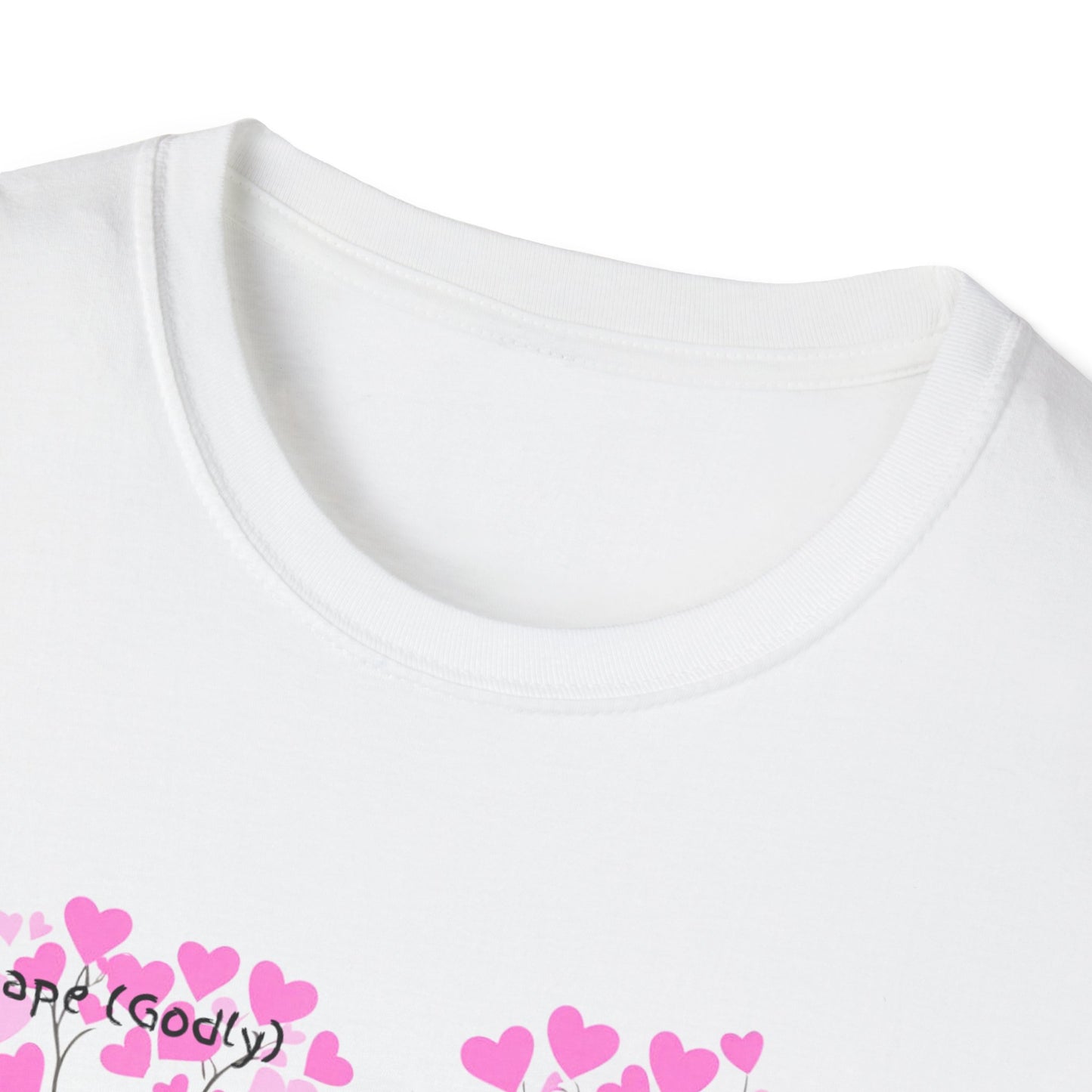Aesthetic Greek Love Typography Shirt – Softstyle Pink Heart Graphic Tee