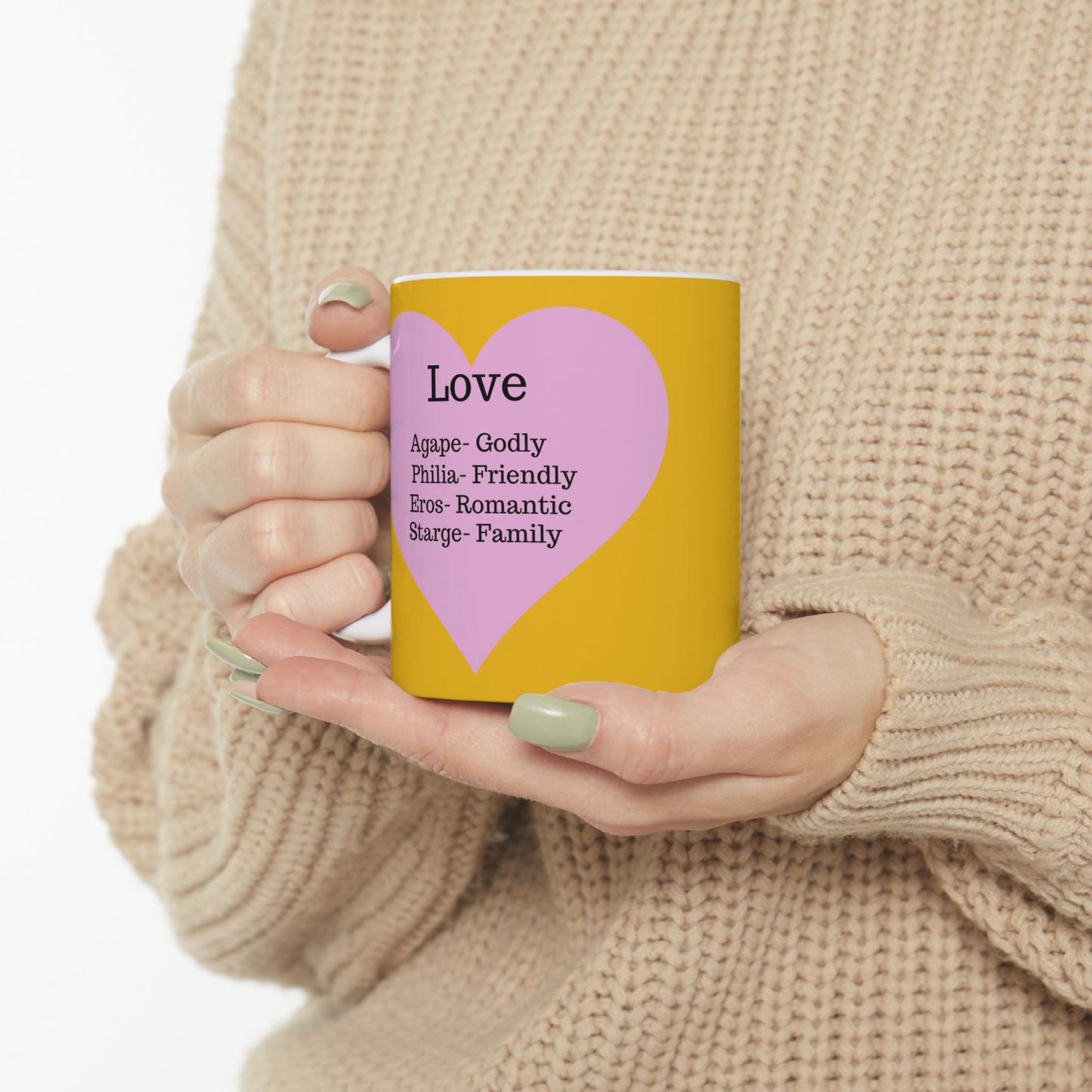 The "Language of Love" Ceramic Mug – A Sincere Start to Your Day (11oz, 15oz)(Yellow)