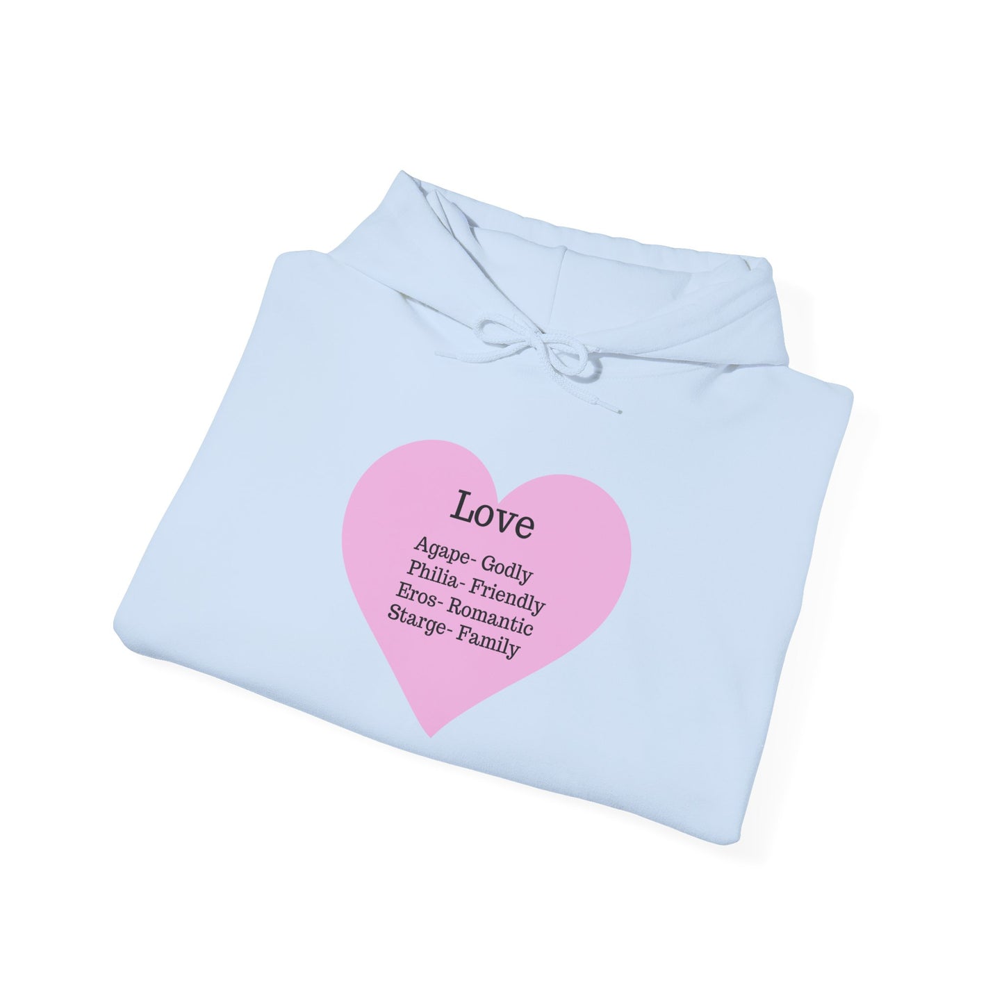 Minimalist "Love" Definition Hoodie – Pastel Pink Graphic Streetwear