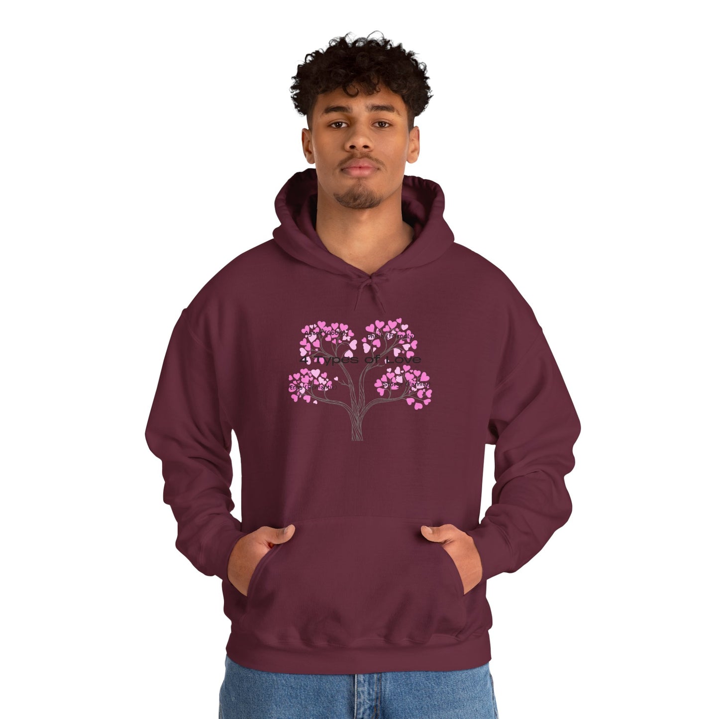 The "Language of Love" Aesthetic Hoodie – Soft Pink Heart Graphic