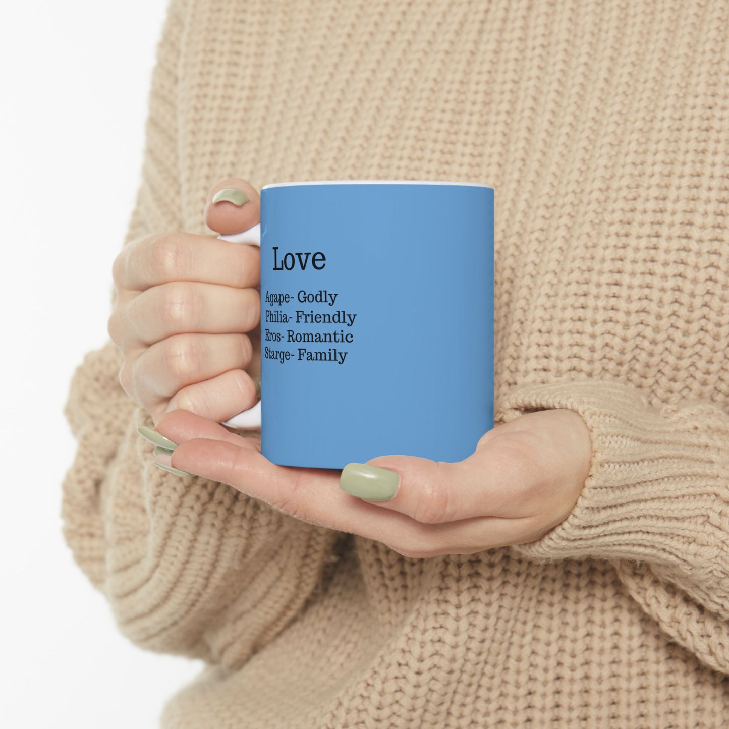 The "Ancient Wisdom" Love Definition Mug – A Sincere Start to Your Day (11oz, 15oz)(Light blue)